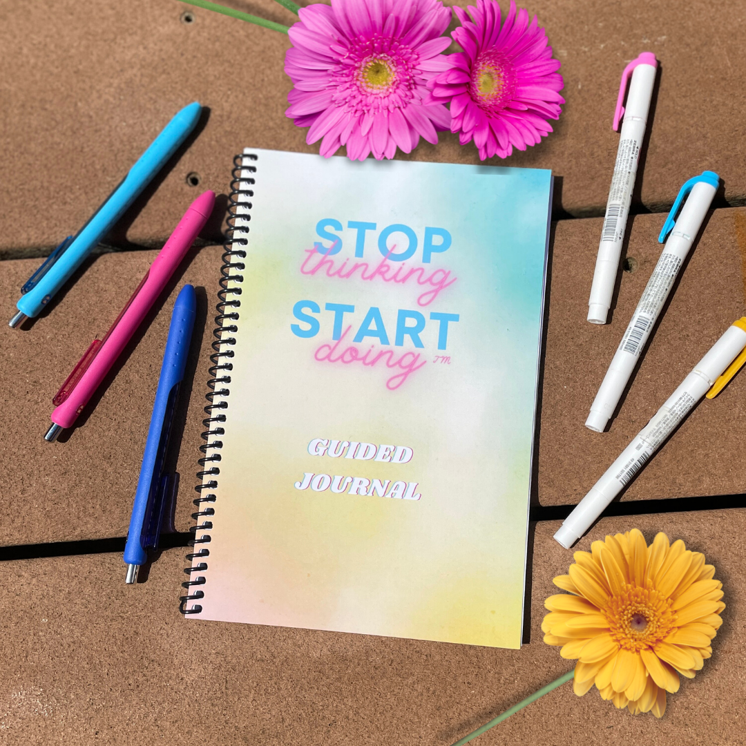 stop thinking start doing guided supported mindful  journal Offering you a stress-free, uncomplicated, effective journaling experience created to make you feel more mindful  confident.