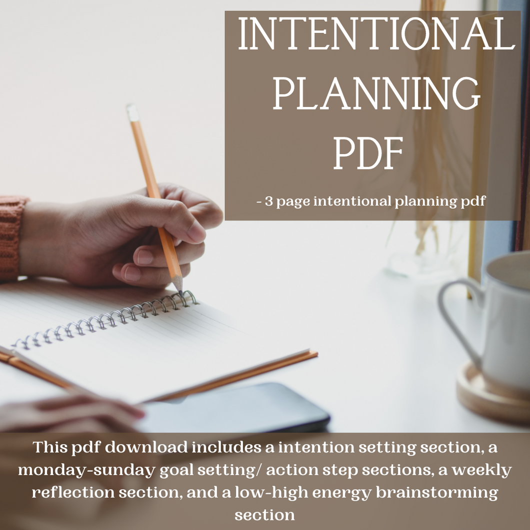 Intentional weekly planning pdf